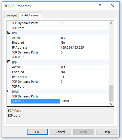 Config TCP Port